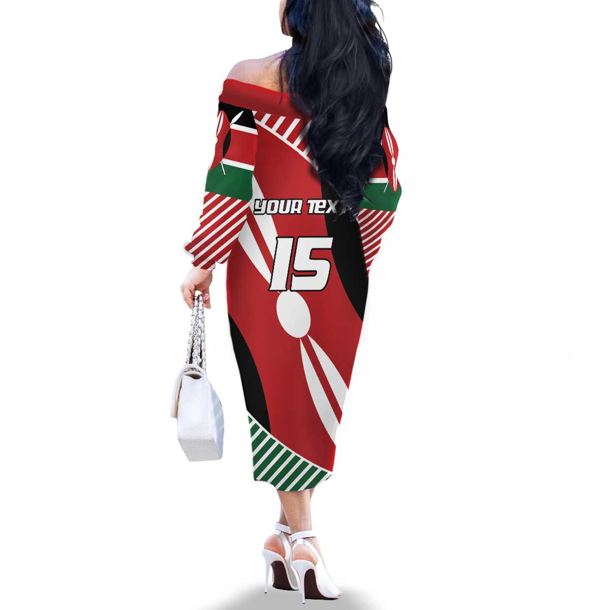 Custom Kenya Rugby Family Matching Off The Shoulder Long Sleeve Dress and Hawaiian Shirt Flag Style - Wonder Print Shop