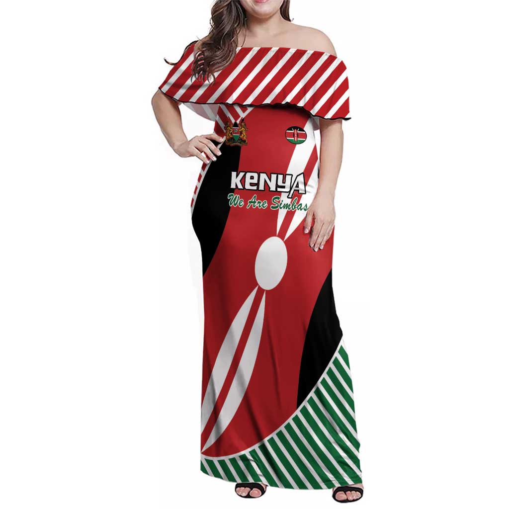 Custom Kenya Rugby Family Matching Off Shoulder Maxi Dress and Hawaiian Shirt Flag Style - Wonder Print Shop