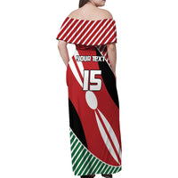 Custom Kenya Rugby Family Matching Off Shoulder Maxi Dress and Hawaiian Shirt Flag Style - Wonder Print Shop