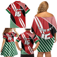 Custom Kenya Rugby Family Matching Off Shoulder Short Dress and Hawaiian Shirt Flag Style - Wonder Print Shop
