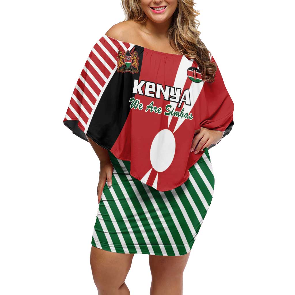 Custom Kenya Rugby Family Matching Off Shoulder Short Dress and Hawaiian Shirt Flag Style - Wonder Print Shop