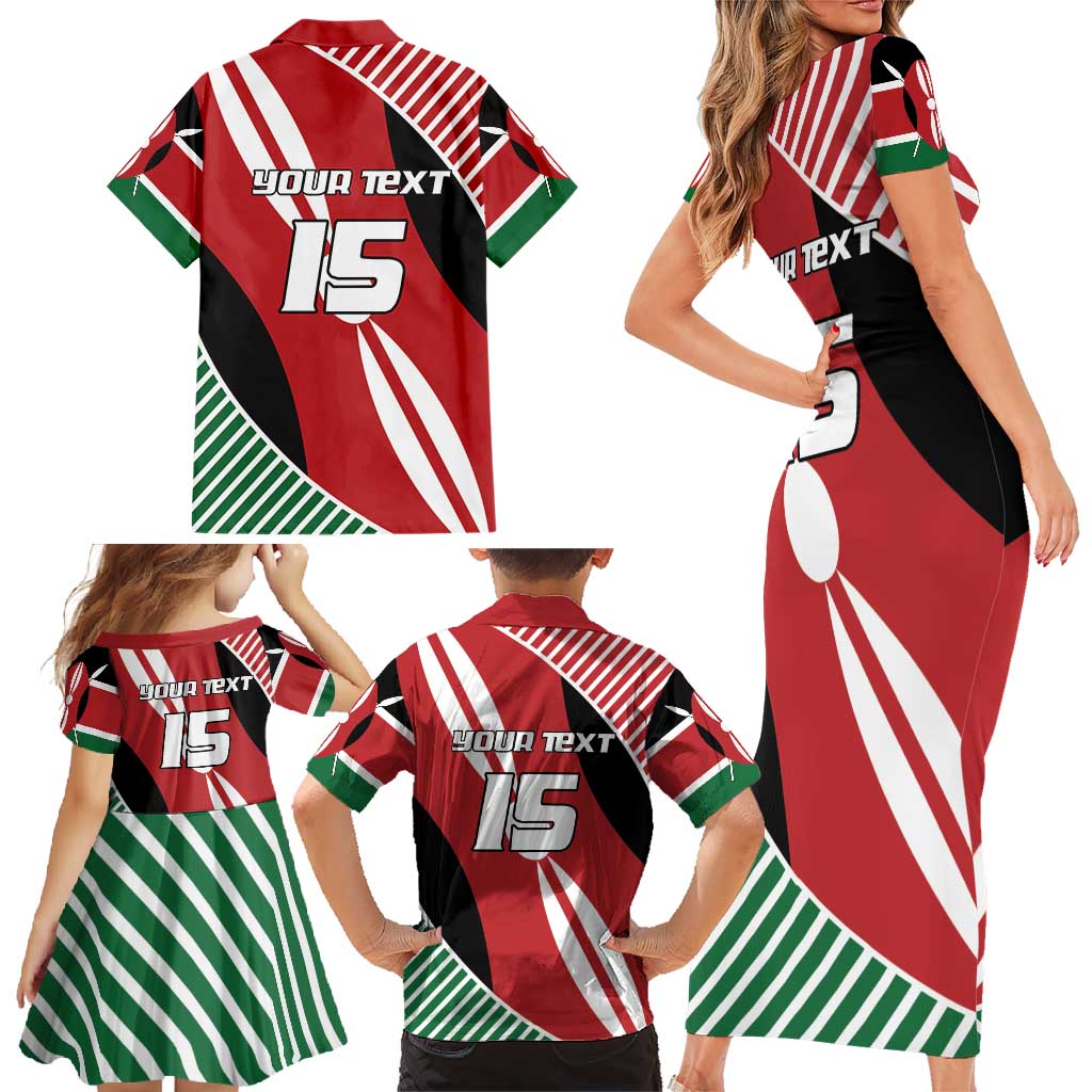 Custom Kenya Rugby Family Matching Short Sleeve Bodycon Dress and Hawaiian Shirt Flag Style - Wonder Print Shop