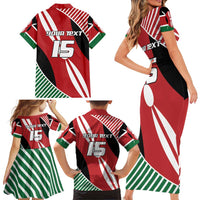 Custom Kenya Rugby Family Matching Short Sleeve Bodycon Dress and Hawaiian Shirt Flag Style - Wonder Print Shop