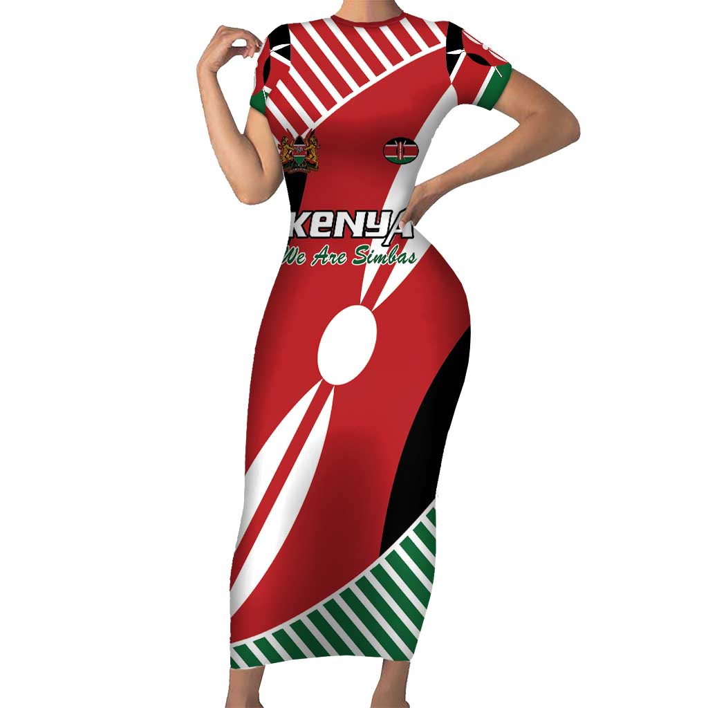 Custom Kenya Rugby Family Matching Short Sleeve Bodycon Dress and Hawaiian Shirt Flag Style - Wonder Print Shop