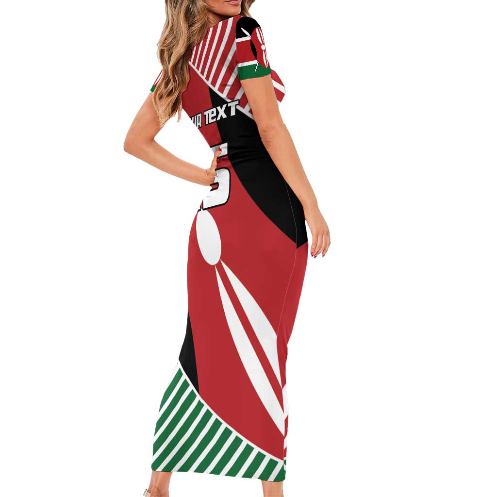 Custom Kenya Rugby Family Matching Short Sleeve Bodycon Dress and Hawaiian Shirt Flag Style - Wonder Print Shop