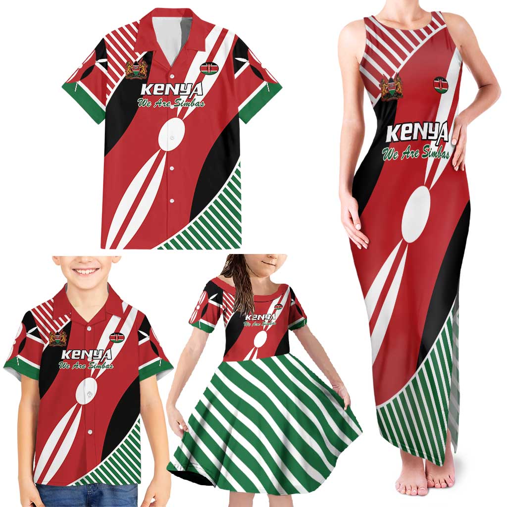 Custom Kenya Rugby Family Matching Tank Maxi Dress and Hawaiian Shirt Flag Style - Wonder Print Shop