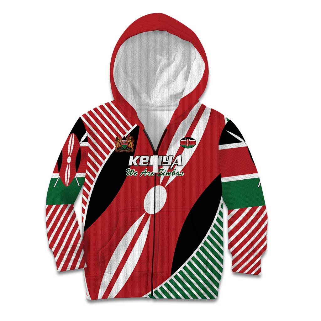Custom Kenya Rugby Kid Hoodie Flag Style - Wonder Print Shop