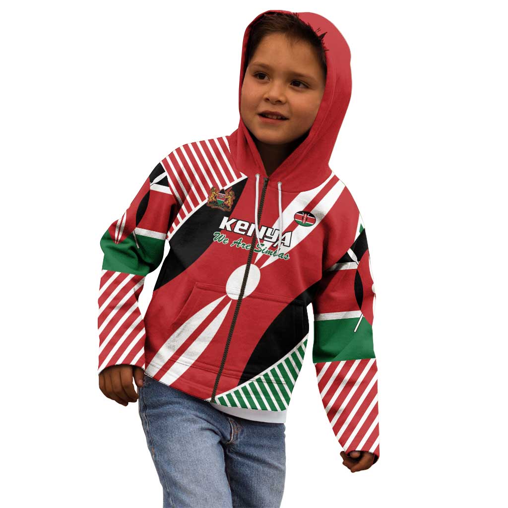 Custom Kenya Rugby Kid Hoodie Flag Style - Wonder Print Shop