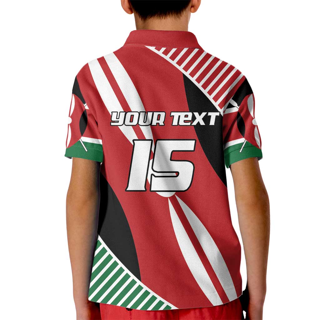 Custom Kenya Rugby Kid Polo Shirt Flag Style - Wonder Print Shop
