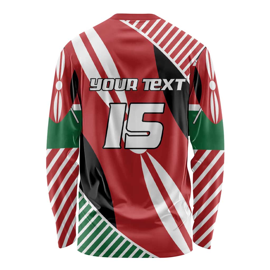 Custom Kenya Rugby Long Sleeve Shirt Flag Style - Wonder Print Shop