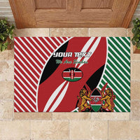 Custom Kenya Rugby Rubber Doormat Flag Style - Wonder Print Shop