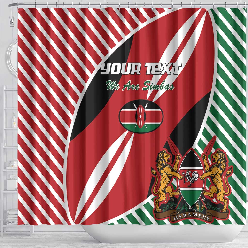 Custom Kenya Rugby Shower Curtain Flag Style