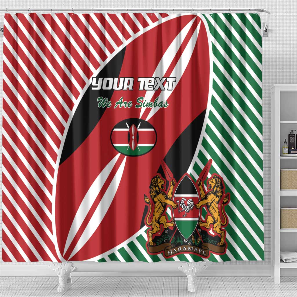 Custom Kenya Rugby Shower Curtain Flag Style