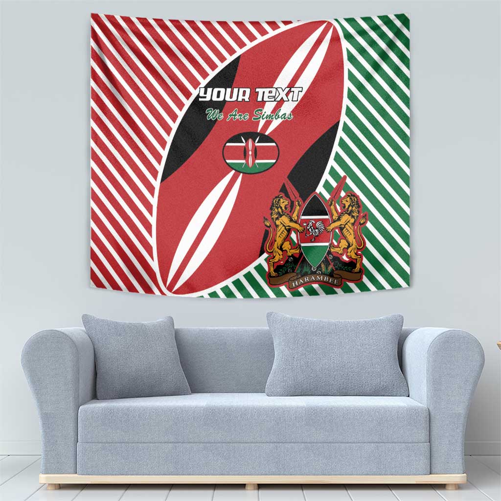 Custom Kenya Rugby Tapestry Flag Style - Wonder Print Shop