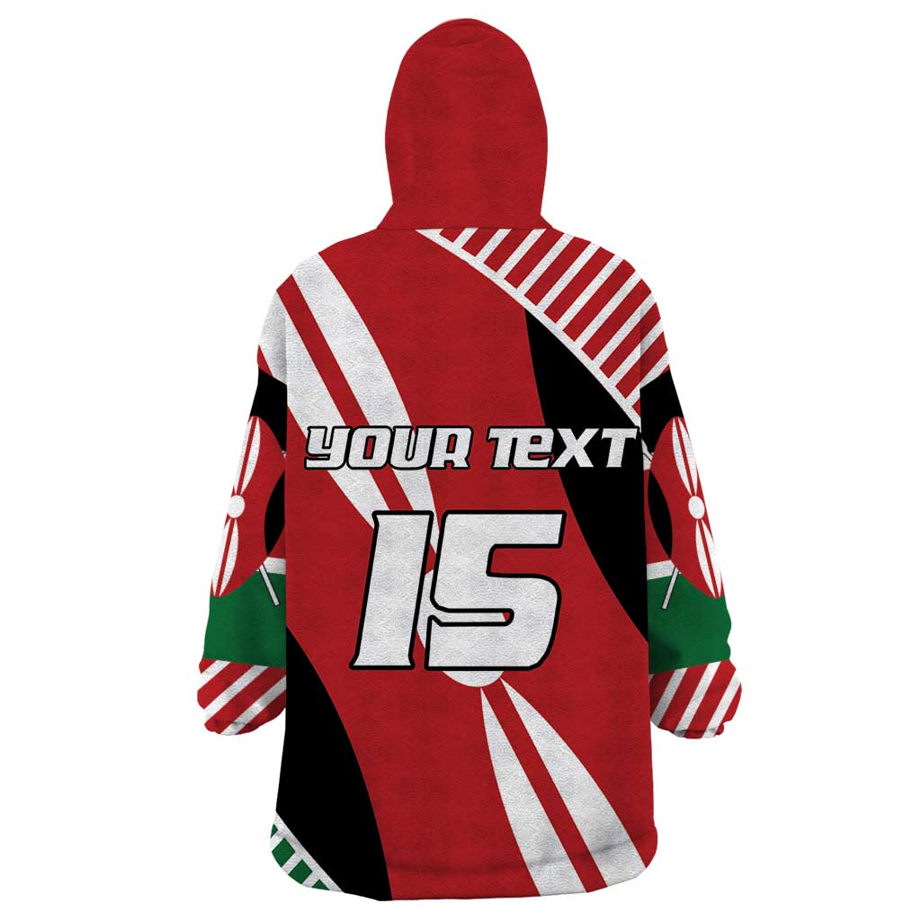 Custom Kenya Rugby Wearable Blanket Hoodie Flag Style - Wonder Print Shop