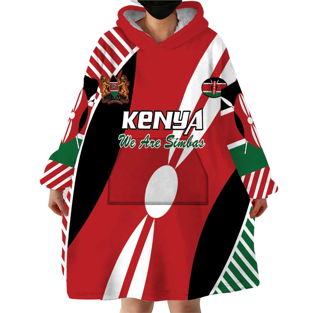 Custom Kenya Rugby Wearable Blanket Hoodie Flag Style - Wonder Print Shop