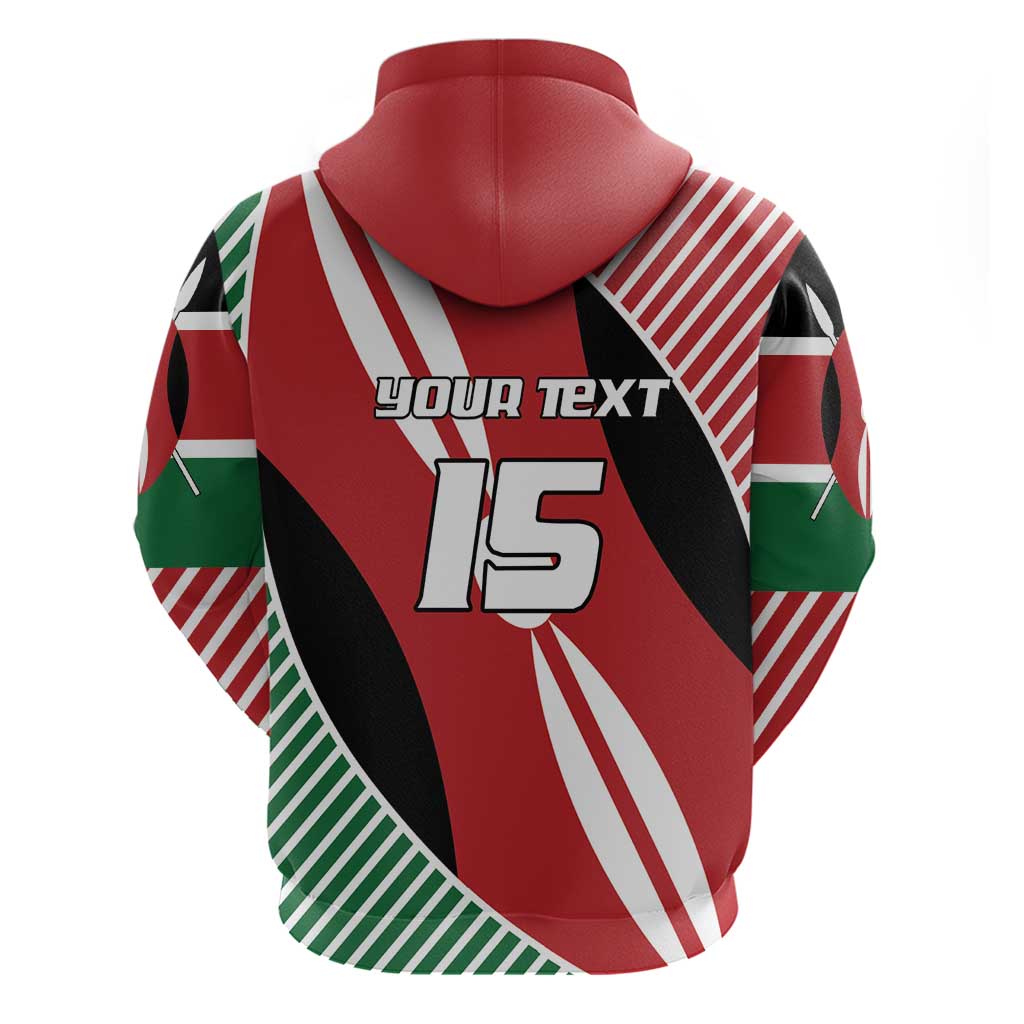 Custom Kenya Rugby Zip Hoodie Flag Style - Wonder Print Shop