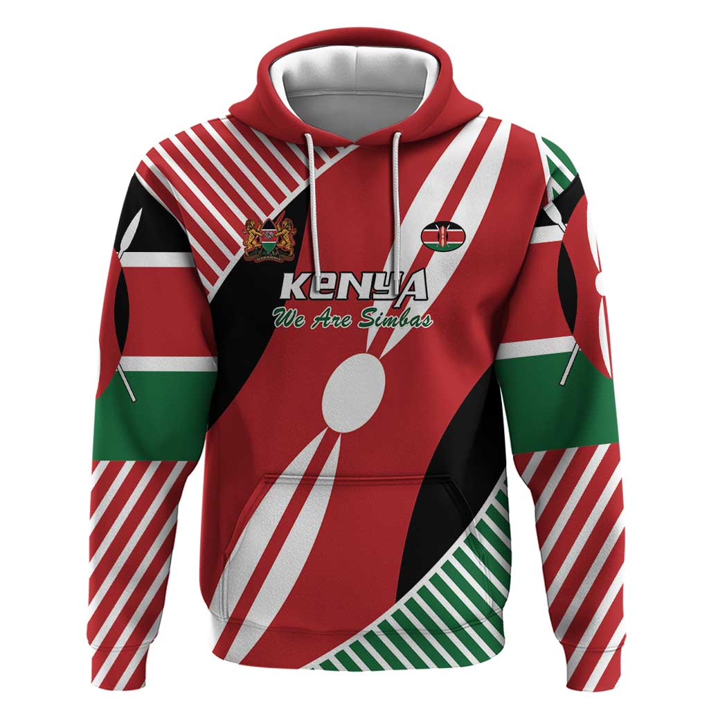 Custom Kenya Rugby Zip Hoodie Flag Style - Wonder Print Shop