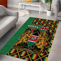 Kenya Area Rug Coat Of Arms Kente Pattern - Wonder Print Shop