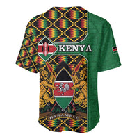 Kenya Baseball Jersey Coat Of Arms Kente Pattern - Wonder Print Shop
