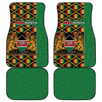 Kenya Car Mats Coat Of Arms Kente Pattern - Wonder Print Shop