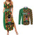 Kenya Couples Matching Summer Maxi Dress and Long Sleeve Button Shirt Coat Of Arms Kente Pattern - Wonder Print Shop