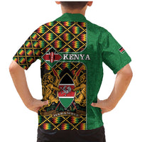Kenya Family Matching Mermaid Dress and Hawaiian Shirt Coat Of Arms Kente Pattern - Wonder Print Shop