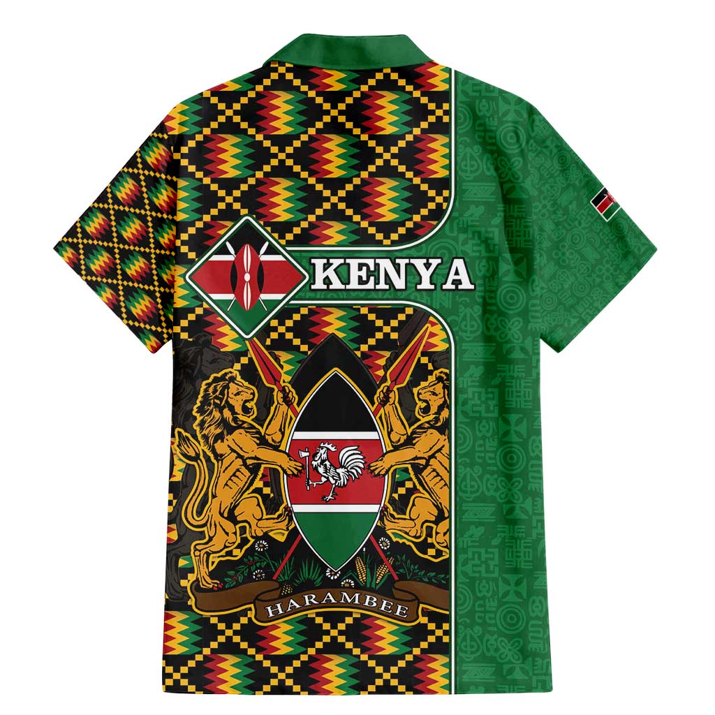 Kenya Family Matching Mermaid Dress and Hawaiian Shirt Coat Of Arms Kente Pattern - Wonder Print Shop