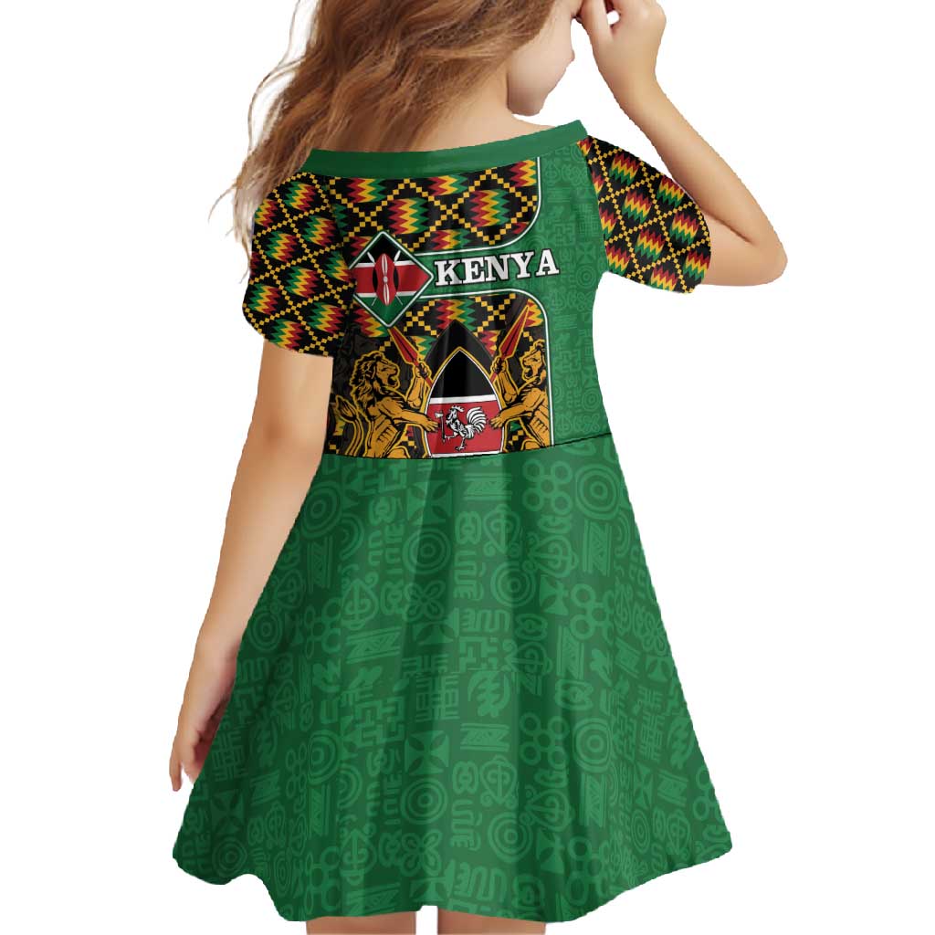 Kenya Family Matching Off Shoulder Maxi Dress and Hawaiian Shirt Coat Of Arms Kente Pattern - Wonder Print Shop