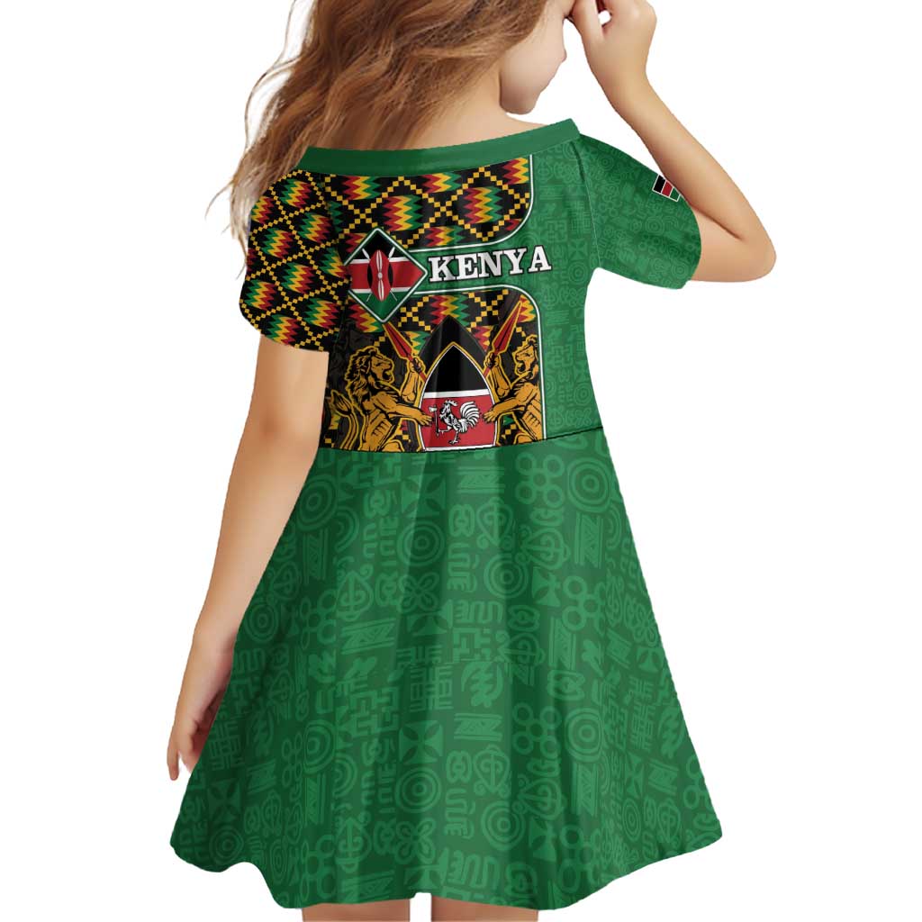 Kenya Family Matching Puletasi and Hawaiian Shirt Coat Of Arms Kente Pattern - Wonder Print Shop