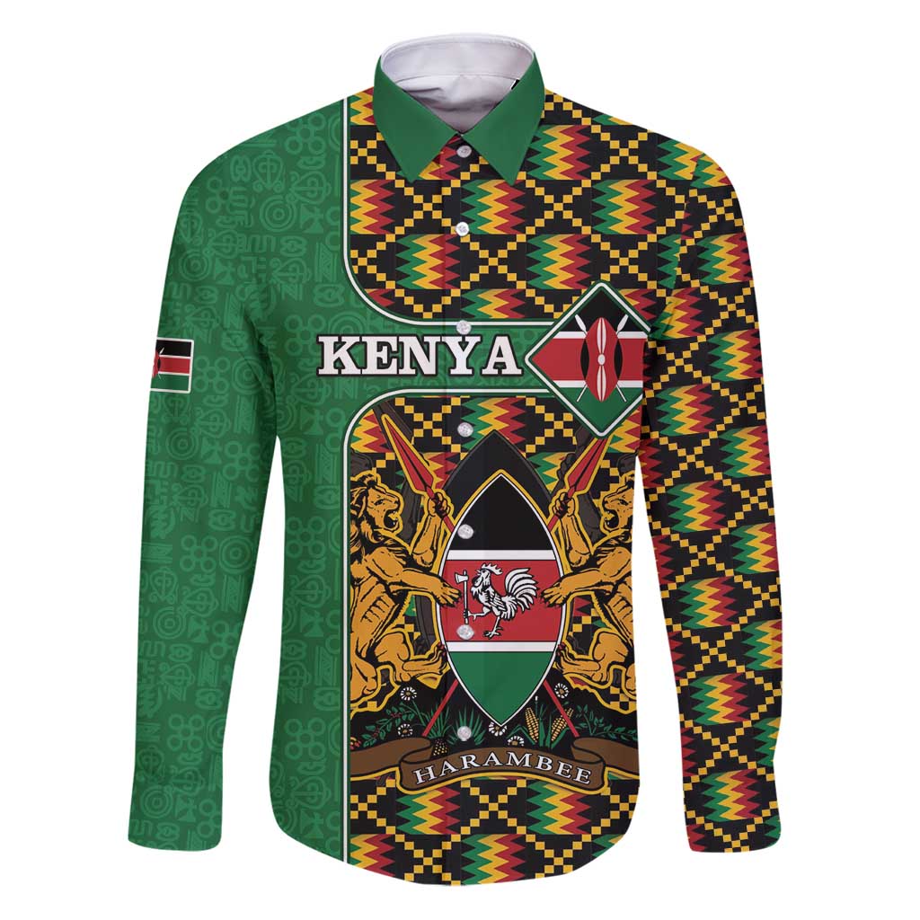 Kenya Family Matching Puletasi and Hawaiian Shirt Coat Of Arms Kente Pattern - Wonder Print Shop
