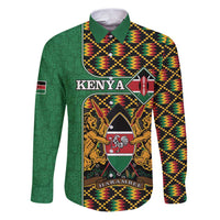 Kenya Family Matching Puletasi and Hawaiian Shirt Coat Of Arms Kente Pattern - Wonder Print Shop