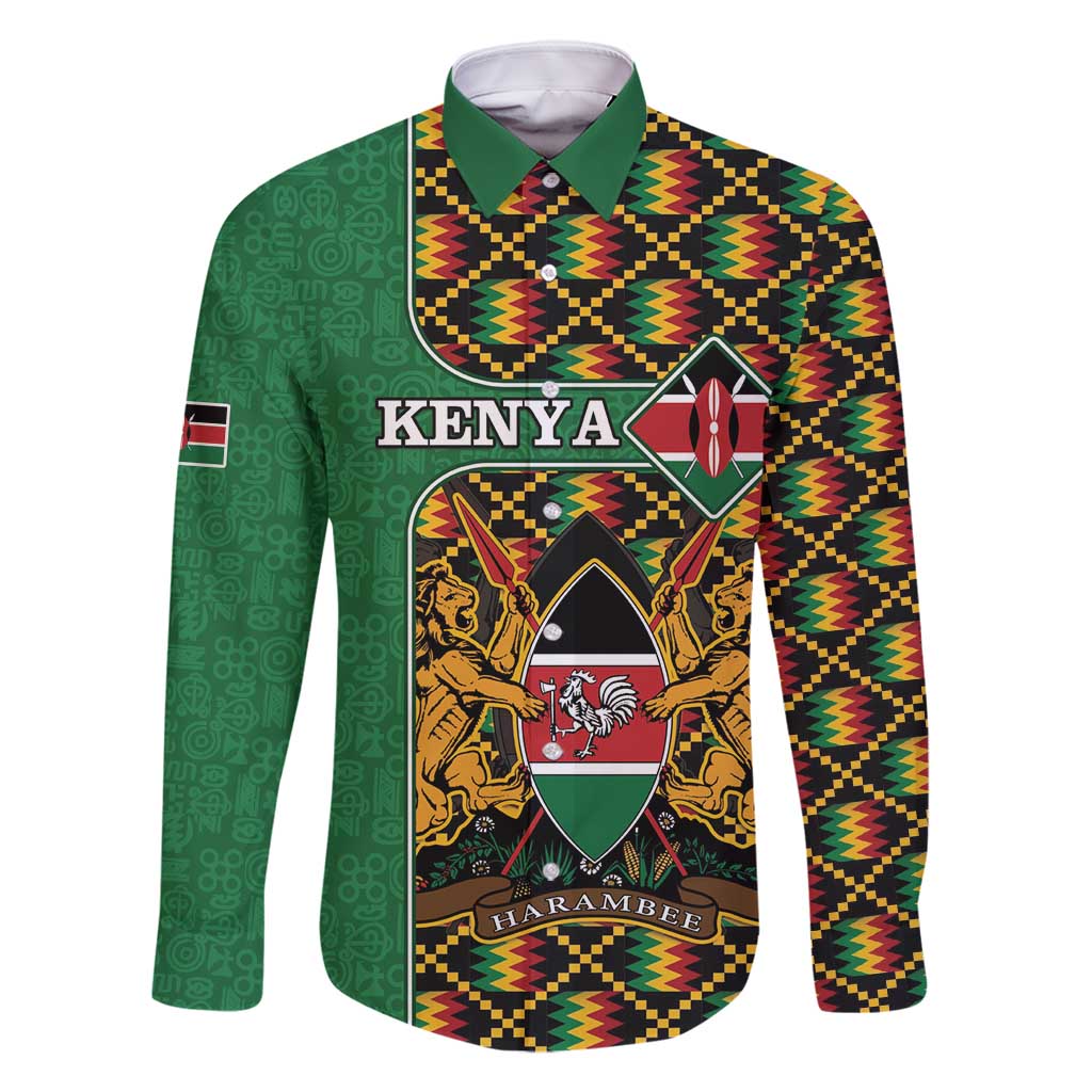 Kenya Family Matching Summer Maxi Dress and Hawaiian Shirt Coat Of Arms Kente Pattern - Wonder Print Shop