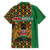 Kenya Family Matching Tank Maxi Dress and Hawaiian Shirt Coat Of Arms Kente Pattern - Wonder Print Shop