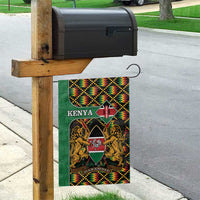 Kenya Garden Flag Coat Of Arms Kente Pattern - Wonder Print Shop