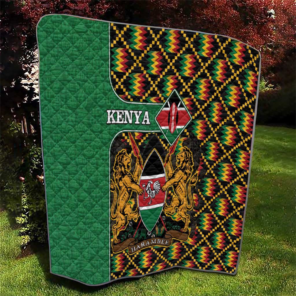 Kenya Quilt Coat Of Arms Kente Pattern - Wonder Print Shop