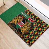 Kenya Rubber Doormat Coat Of Arms Kente Pattern - Wonder Print Shop