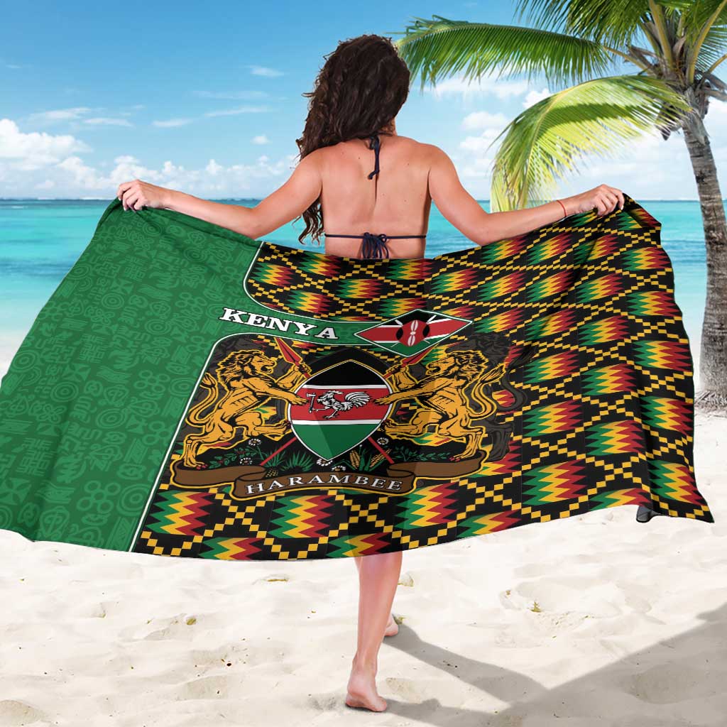 Kenya Sarong Coat Of Arms Kente Pattern - Wonder Print Shop