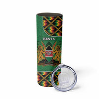 Kenya Skinny Tumbler Coat Of Arms Kente Pattern - Wonder Print Shop