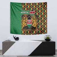 Kenya Tapestry Coat Of Arms Kente Pattern - Wonder Print Shop