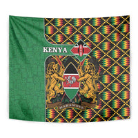 Kenya Tapestry Coat Of Arms Kente Pattern - Wonder Print Shop