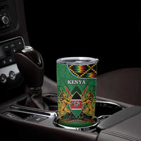 Kenya Tumbler Cup Coat Of Arms Kente Pattern - Wonder Print Shop