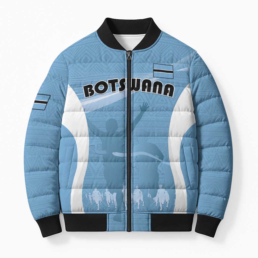 Personalized Botswana Athletics Bomber Puffer Jacket Go Champions Go - Wonder Print Shop