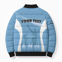 Personalized Botswana Athletics Bomber Puffer Jacket Go Champions Go - Wonder Print Shop