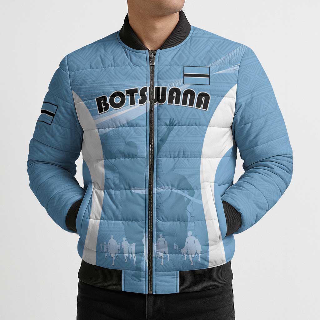 Personalized Botswana Athletics Bomber Puffer Jacket Go Champions Go - Wonder Print Shop