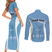 Personalized Botswana Athletics Couples Matching Short Sleeve Bodycon Dress and Long Sleeve Button Shirt Go Champions Go - Wonder Print Shop