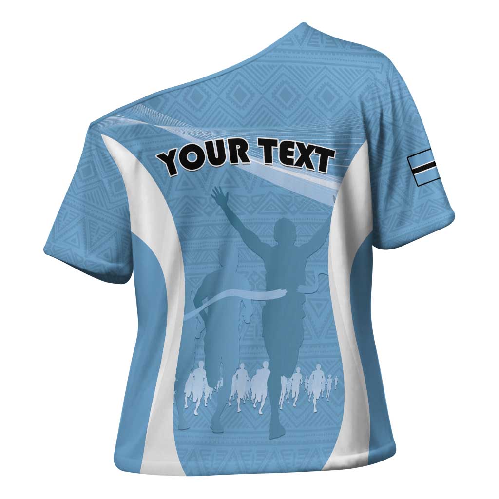 Personalized Botswana Athletics Cross Shoulder Shirt Go Champions Go - Wonder Print Shop