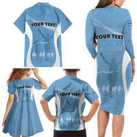 Personalized Botswana Athletics Family Matching Long Sleeve Bodycon Dress and Hawaiian Shirt Go Champions Go - Wonder Print Shop
