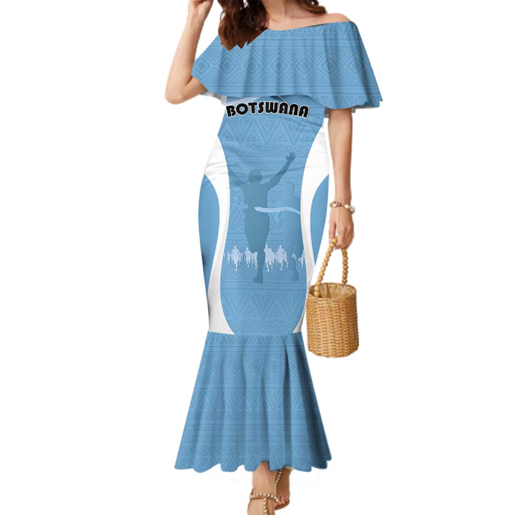 Personalized Botswana Athletics Family Matching Mermaid Dress and Hawaiian Shirt Go Champions Go - Wonder Print Shop