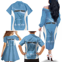 Personalized Botswana Athletics Family Matching Off The Shoulder Long Sleeve Dress and Hawaiian Shirt Go Champions Go - Wonder Print Shop